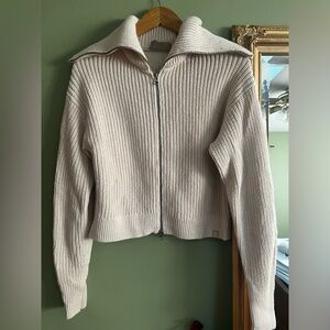 Everlane cream colored zip up